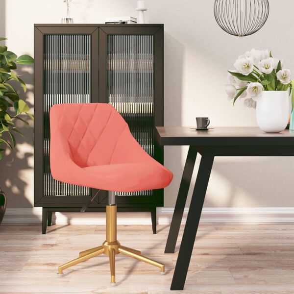 vidaXL Esszimmerstuhl Drehbar Rosa Samt