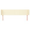 vidaXL Kopfteil mit Ohren Creme 203x23x78/88 cm Kunstleder