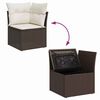 vidaXL Gartensofa-set mit Kissen mit Speicher 5 pcs Braun Poly-Rattan