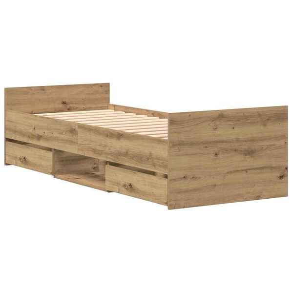 vidaXL Bettrahmen Artisan-Eiche 193 x 78 x 50 cm Holzwerkstoff
