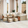 vidaXL Gartensofa-set mit Kissen 14 pcs Beige und Creme Poly-Rattan