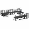 vidaXL Garten-Sofa-Set mit Kissen 10 pcs Schwarz Aluminium