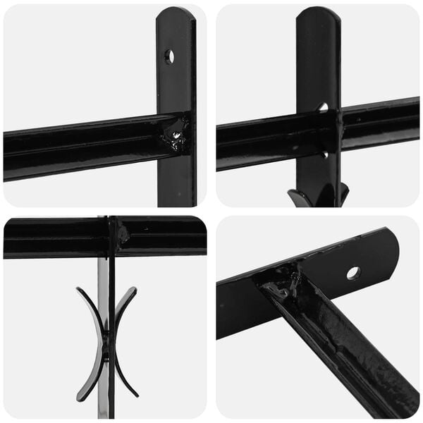 vidaXL Fenstergitter Schwarz 76 x 30 cm Pulverbeschichteter Stahl