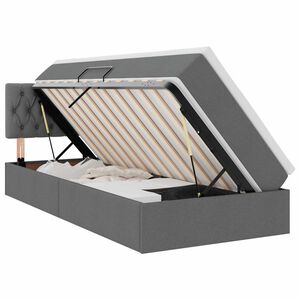 vidaXL Bett mit Stauraum und LED mit LED Dunkelgrau 100 x 200 cm Stoff