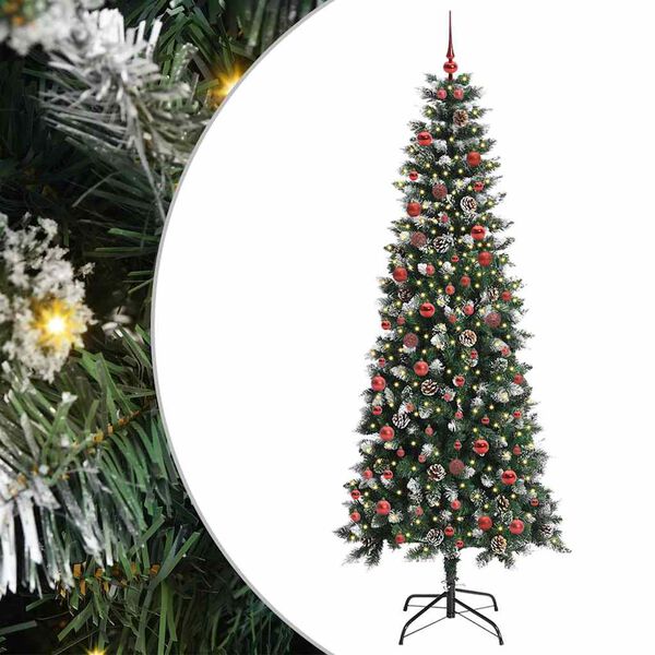 vidaXL K&uuml;nstlicher Weihnachtsbaum mit 300 LEDs mit St&auml;nder Gr&uuml;n 210 cm