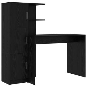 vidaXL Schreibtisch 2 pcs Schwarz Eichen-Optik