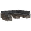 vidaXL Gartensofa-set 11 pcs Grau Poly-Rattan