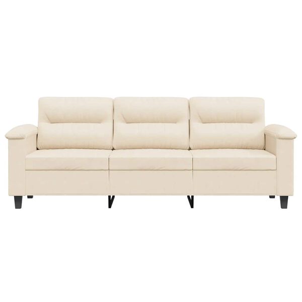 vidaXL 3-Sitzer-Sofa Beige 180 cm Mikrofasergewebe
