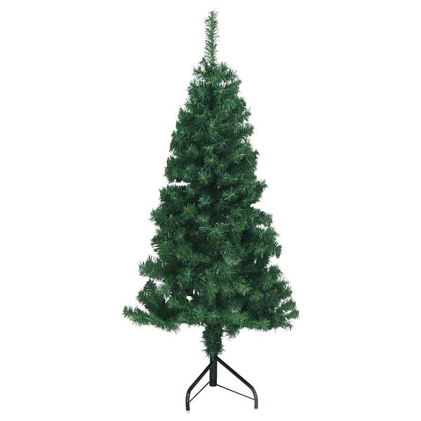 vidaXL Eckiger k&uuml;nstlicher Weihnachtsbaum Gr&uuml;n 150 cm PVC und Metall