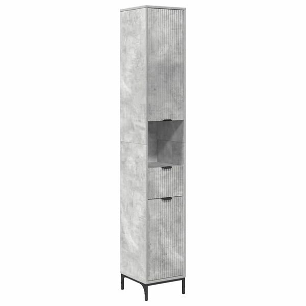 vidaXL Badezimmerschrank mit Schubladen Beton Grau 31,5 x 33 x 190 cm