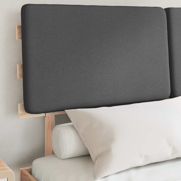 vidaXL Bettgestell mit gepolstertem Kopfteil Dunkelgrau 135 x 190 cm