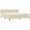 vidaXL Boxspringbett mit Matratze Creme 200 x 200 cm Polyester