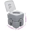 vidaXL Tragbare Campingtoilette Grau 20+10 L