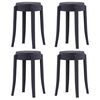 vidaXL Stapelbare Hocker 4 Stk. Schwarz Kunststoff