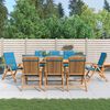 vidaXL Gartenst&uuml;hle mit Auflagen 8 Stk. Massivholz Teak