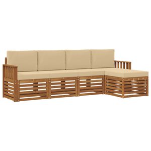 vidaXL Sofagarnituren 5 pcs Natur und Beige Massivholz Akazie