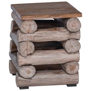 vidaXL Hocker Natur Massivholz Teak