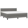 vidaXL Boxspringbett mit Matratze Dunkelgrau 180x200 cm Stoff