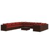 vidaXL 12-tlg. Garten-Lounge-Set mit Kissen Poly Rattan Braun