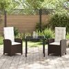 vidaXL Garten Essgruppe mit Kissen 3 pcs Braun Poly-Rattan