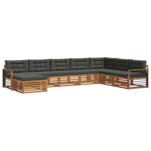 vidaXL Outdoor-Sofagarnitur mit Kissen 8 pcs Natur und Anthrazit