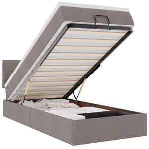 vidaXL Ottomane Bett mit Matratze & LEDs Taupe 90x200 cm Stoff