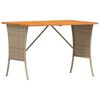 vidaXL Gartentisch mit Akazienholzplatte Beige 105x75x72cm Poly Rattan
