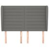 vidaXL Kopfteil mit Ohren Dunkelgrau 147x23x118/128 cm Stoff