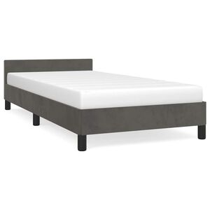 vidaXL Bettgestell ohne Matratze Dunkelgrau 90x190 cm Samt