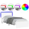 vidaXL Bettgestell mit Kopfteil und LED-Leuchten Wei&szlig; 90x190 cm