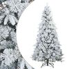 vidaXL K&uuml;nstlicher Scharnier-Weihnachtsbaum schneebedeckt Wei&szlig; 210 cm