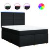 vidaXL Boxspringbett mit Matratze Schwarz 140x190 cm Stoff