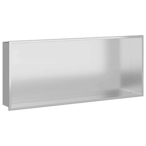 vidaXL Duschnische Silber 75 x 30 x 9,5 cm Edelstahl