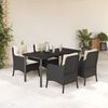 vidaXL 5-tlg. Garten-Essgruppe mit Kissen Schwarz Poly Rattan