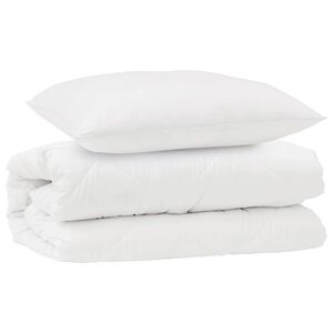 vidaXL Bettdecken Set mit Kissen 2 pcs Wei&szlig; Mikrofaser