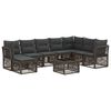 vidaXL Gartensofa-set 9 stk. Grau Poly-Rattan