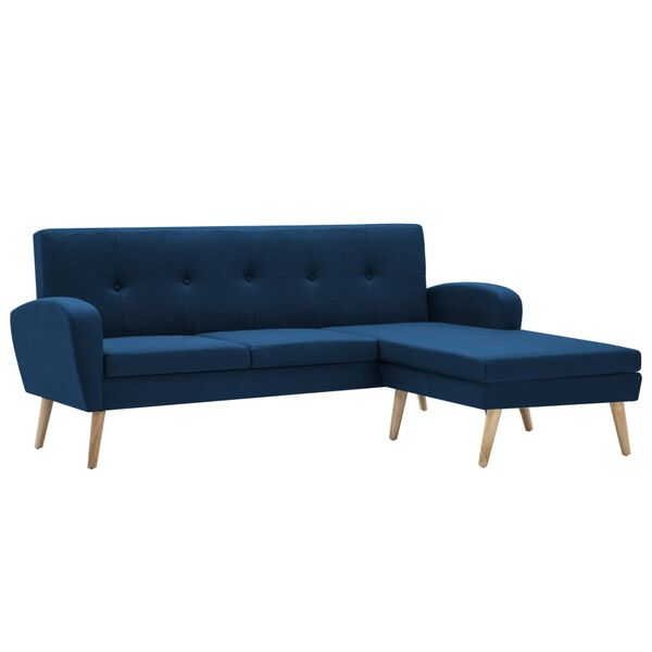 vidaXL Sofa in L-Form Stoffbezug 186 x 136 x 79 cm Blau