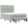 vidaXL Boxspringbett mit Matratze Hellgrau 140 x 190 cm Samt