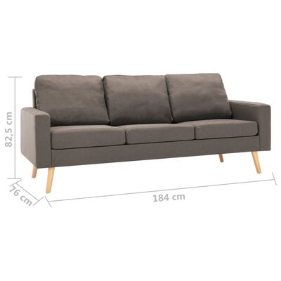 vidaXL 3-Sitzer-Sofa Taupe Stoff