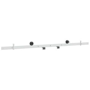 vidaXL Schiebet&uuml;rbeschlag-Set 152,4 cm Stahl Wei&szlig;