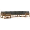 vidaXL Outdoor-Sofagarnitur mit Kissen 7 pcs Natur und Anthrazit