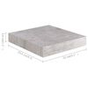 vidaXL Schweberegale 4 Stk. Betongrau 23x23,5x3,8 cm MDF