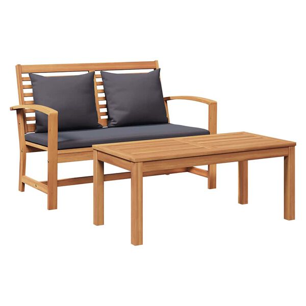 vidaXL Gartenbank Natur 110 x 64 x 76.5 cm Teak-Massivholz