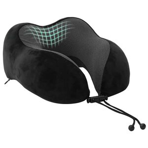 vidaXL Reisekissen f&uuml;r den Hals Schwarz 27 x 26 x 14 cm Viscoschaum