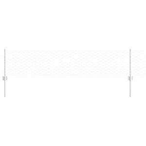 vidaXL Sechseckzaun mit Pfosten 50 x 0,4 m Verzinkter Stahl Silber