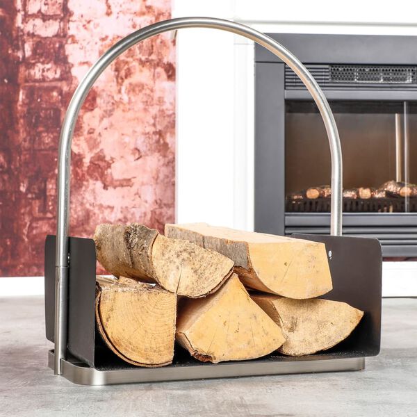 HI Kaminholzst&auml;nder Silbern 40,5x30x47 cm