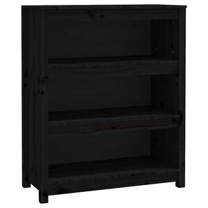 vidaXL B&uuml;cherregal Schwarz 80x35x97 cm Massivholz Kiefer
