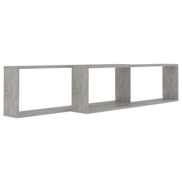vidaXL Würfelregale 2 Stk. Betongrau 100x15x30 cm Holzwerkstoff