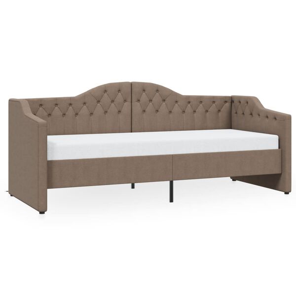 vidaXL Tagesbett mit Matratze USB Taupe Stoff 90x200 cm