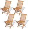vidaXL Klappst&uuml;hle, 4er-Set, f&uuml;r Garten und Terrasse, Teakholz